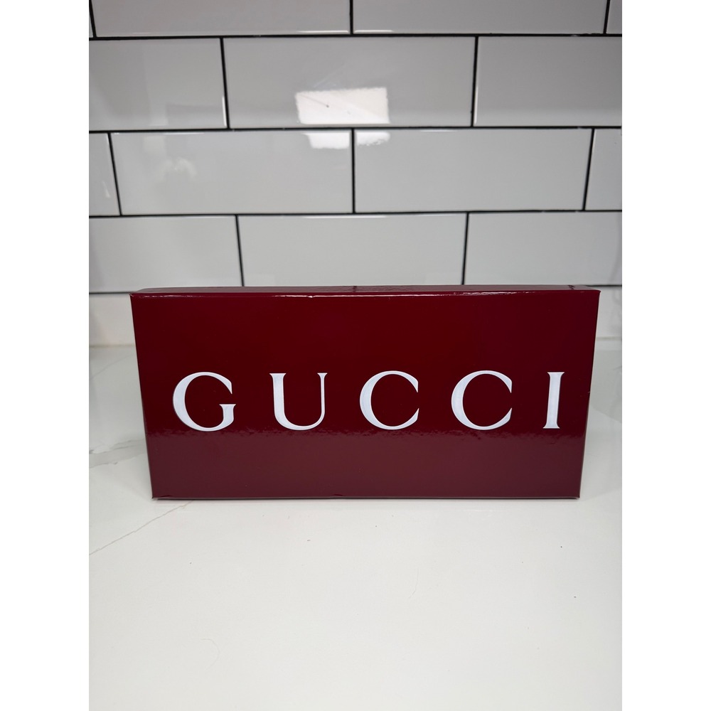 Gucci Empty Storage Box Burgundy Maroon Glossy White Logo